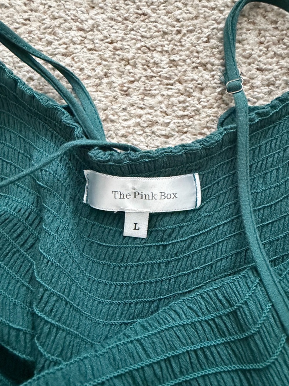 Teal Ruffle Slip Dress - Picture 2 of 2